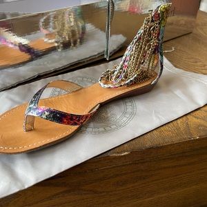 Multicolored Ankle Sandals Sz 10